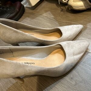 Grey suede heels
